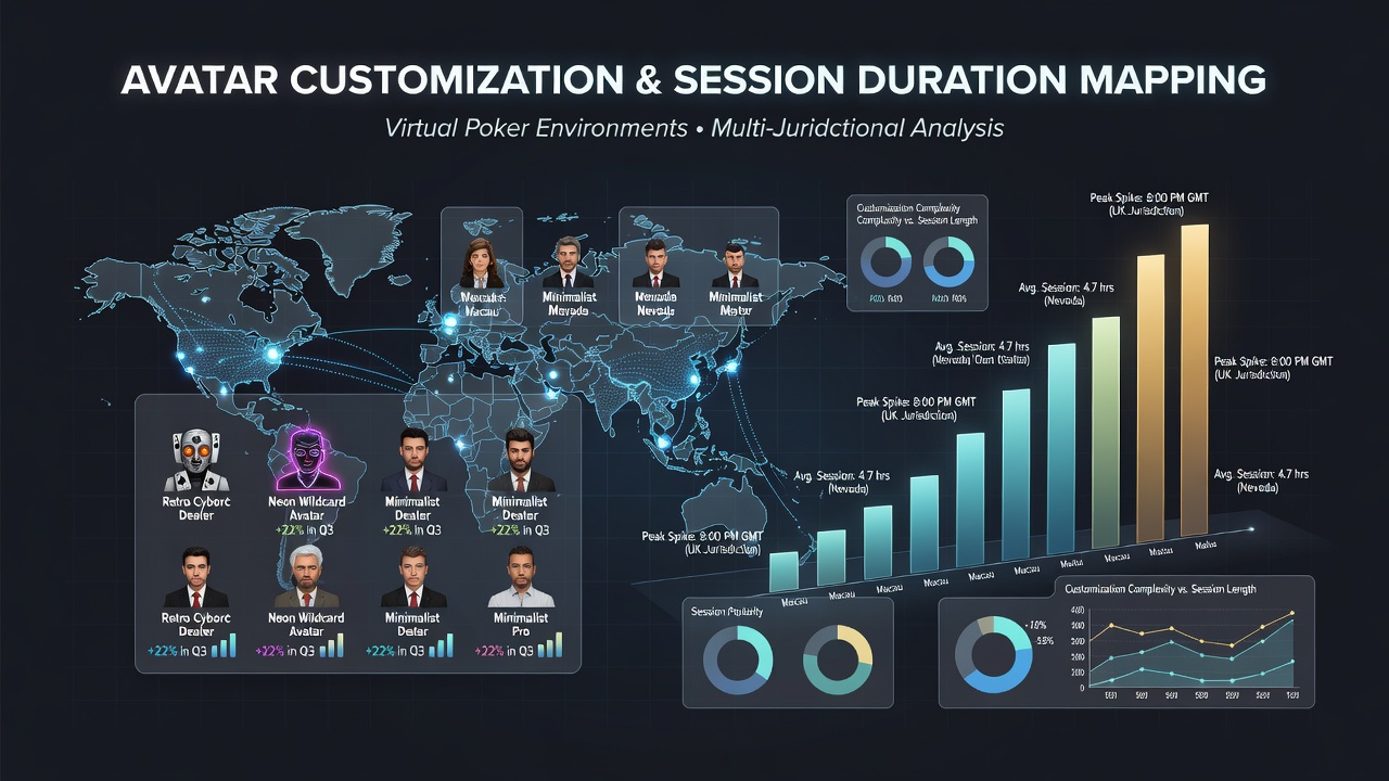 Visualization of avatar customization options in virtual poker interfaces across different platforms
