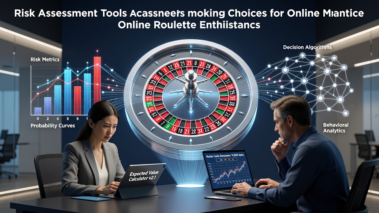 Risk assessment dashboard displaying probability simulations and bankroll metrics for online roulette sessions