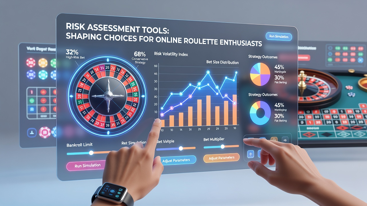 Players reviewing risk metrics on mobile devices during online roulette sessions